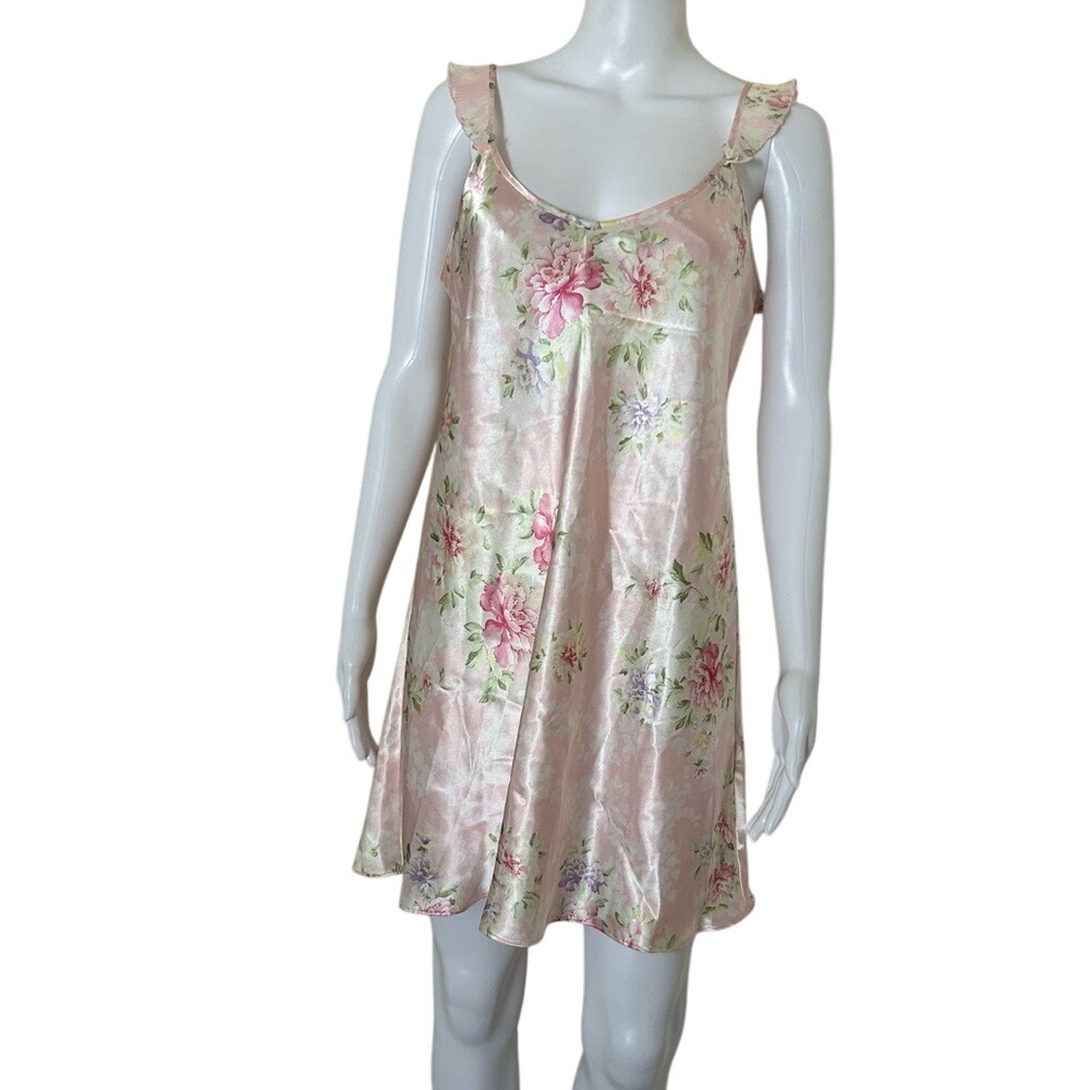Oscar De La Renta Pink Label Floral Light Pink Cute Mini Slip Dress Size Medium